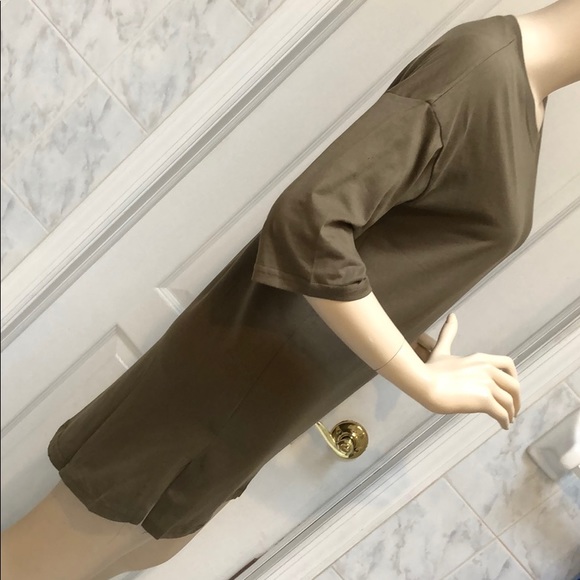 SALE! OLIVE JERSEY TEE DRESS - Picture 5 of 6